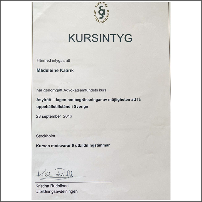 Diplom Jurist Madeleine Käärik