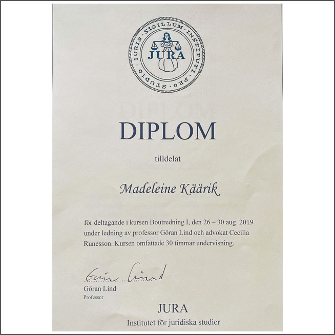 Diplom Jurist Madeleine Käärik